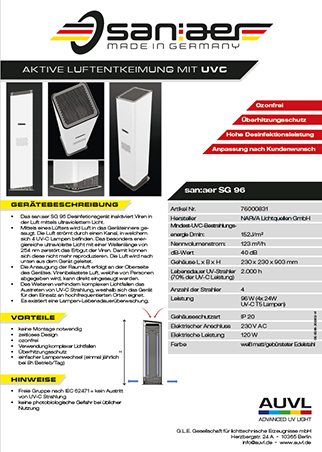 Luftreiniger_sanaer_SG96_Datenblatt_Cover